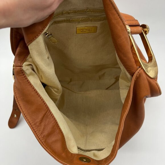 Badgley Mischka Acorn Brown Leather Hobo Bag - Picture 10 of 10